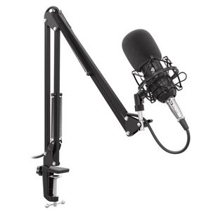 Natec NGM-1695 GENESIS RADIUM 300 XLR, Studio Condenser Microphone w/Arm, 3.5mm/XLR Connectors, Black