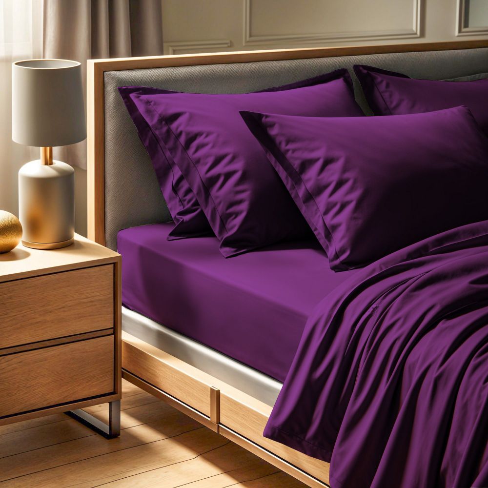 Ranforce king fitted sheet (FR) (IT) (ES) (DE) Tonne Viole - 43, colour: purple slika 1