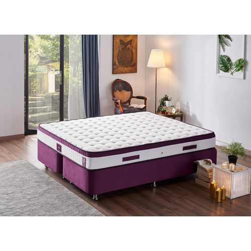 Woody Fashion Madrac, Bijela boja Ljubičasta, Violet 200x200 cm Double Size Middle Firm Mattress slika 3