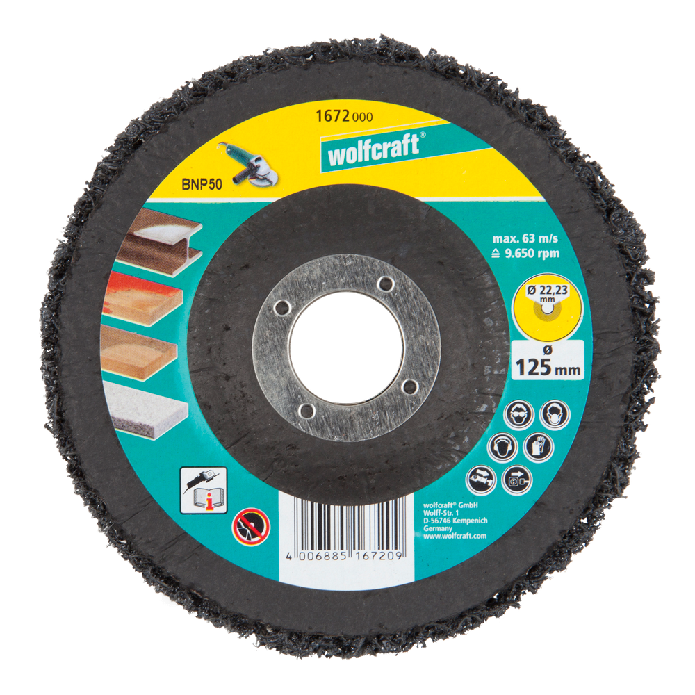 Wolfcraft Brusni Disk Univerzalni Za Čišćenje fi 125x22,23 mm - 1672000 slika 2