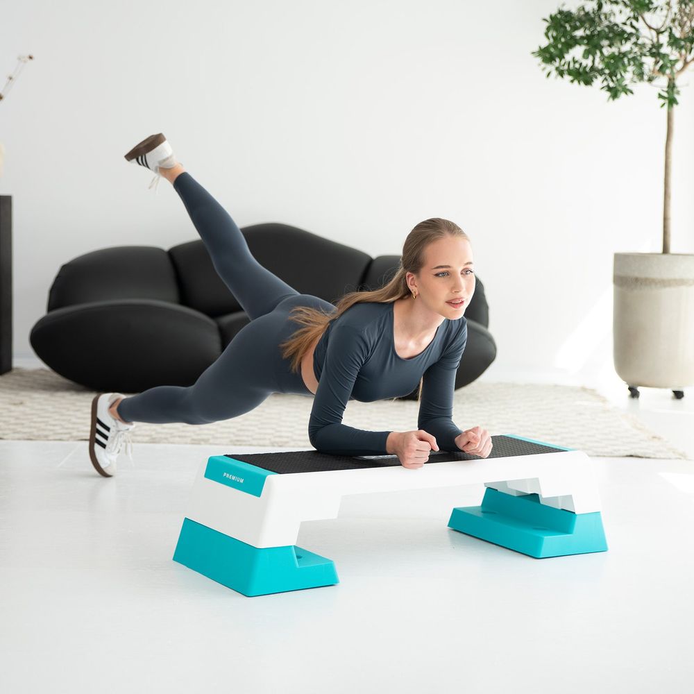 As007 bijela/menta aerobic step hms premium slika 5