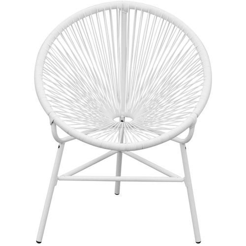 Vrtna okrugla stolica poliratan bijela slika 5