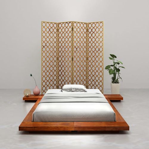 Okvir za japanski futon-krevet od bagremovog drva 100 x 200 cm slika 2