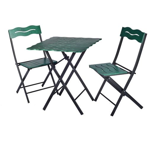 Floriane Garden Set vrtnih stolova i stolica (3 komada), zelena crna boja, Bistro Set 6 slika 5