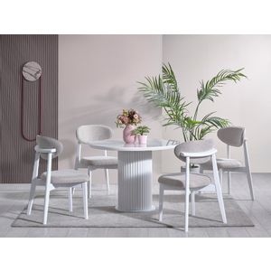 Aqua - White White Dining Table & Chairs Set (4 Pieces)