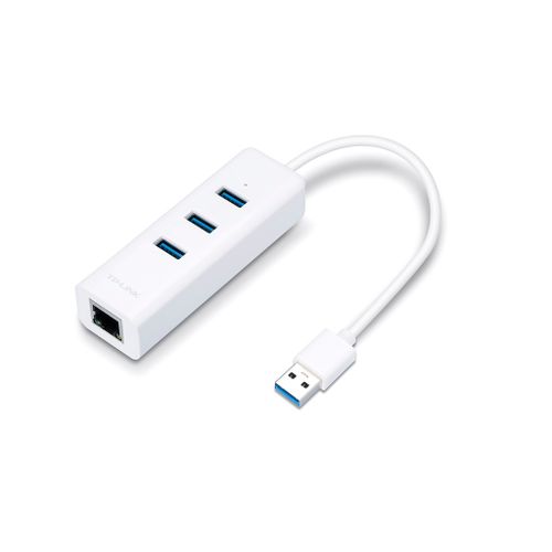 Adapter TP-LINK UE330 USB 3.0 to RJ-45 Gigabit Ethernet Network 1x LAN 3x USB 3.0 Hub slika 1