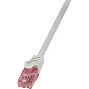 LogiLink CQ2092U RJ45 mrežni kabel, Patch kabel cat 6 U/UTP 10.00 m siva vatrostalan, sa zaštitom za nosić 1 St.