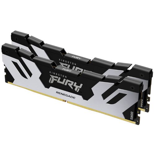 Kingston KF564C32RSK2-64 DDR5 64GB (2x32GB) 6400MHz [FURY RENEGADE], Non-ECC UDIMM, CL32 1.4V, 288-pin 2Rx8, Silver/Black, Memory Kit, w/Heatsink, XMP slika 1