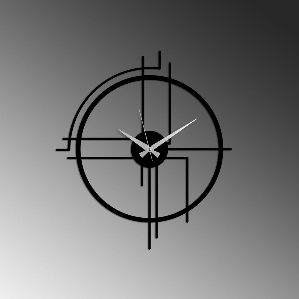 Decorative metal wall clock Minimal, colour: black slika 4