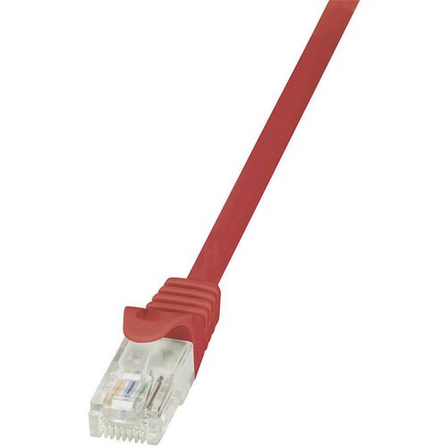 LogiLink CP2034U RJ45 mrežni kabel, Patch kabel cat 6 U/UTP 1.00 m crvena sa zaštitom za nosić 1 St. slika 2