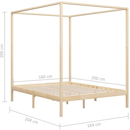 Okvir za krevet s baldahinom od masivne borovine 160 x 200 cm slika 32