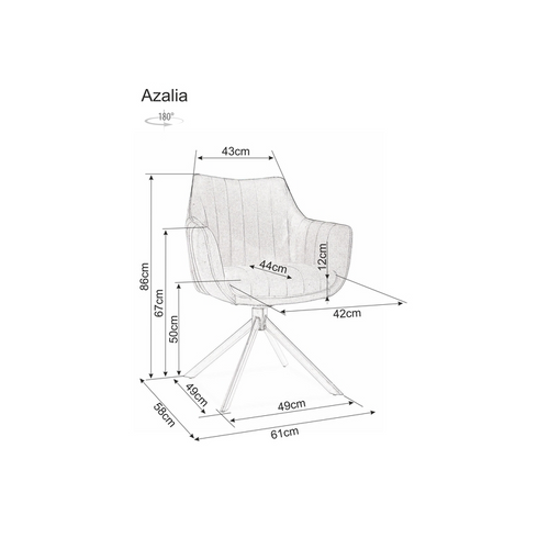 Stolica AZALIA - baršun slika 6