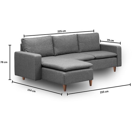 Atelier Del Sofa Kutna garnitura, Tamno siva, Lungo slika 10