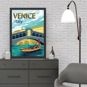 Wallity Ukrasna uokvirena MDF slika Venice 2 (40 x 55)