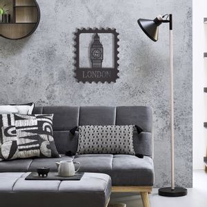 London Stamp Black Decorative Metal Wall Accessory