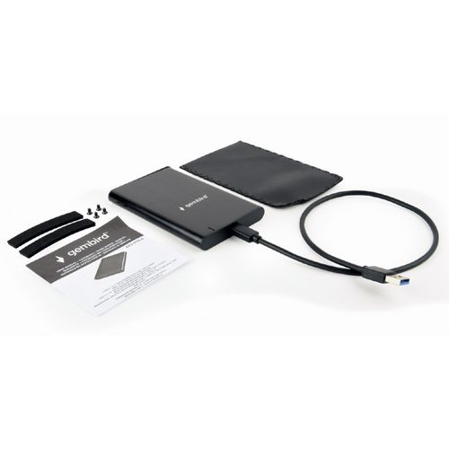 Gembird EE2-U3S-6 HDD/SSD External Enclosure, 2.5", SATAIII, USB3.1 to USB-C (Max. 6 Gb/s), Max. 4TB Capacity, Aluminium, Black slika 3