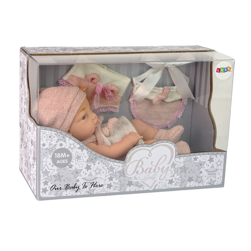 Sweet Baby lutka s kapicom 30cm roza slika 4