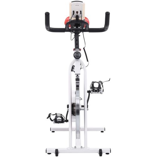 Sobni bicikl za vježbanje sa senzorima pulsa bijelo-crveni slika 4
