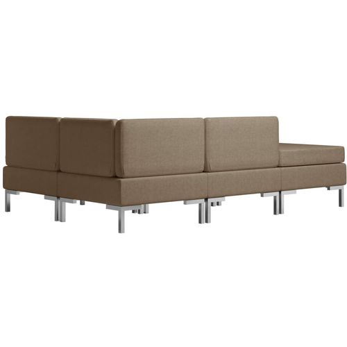 4-dijelni set sofa od tkanine smeđi slika 28