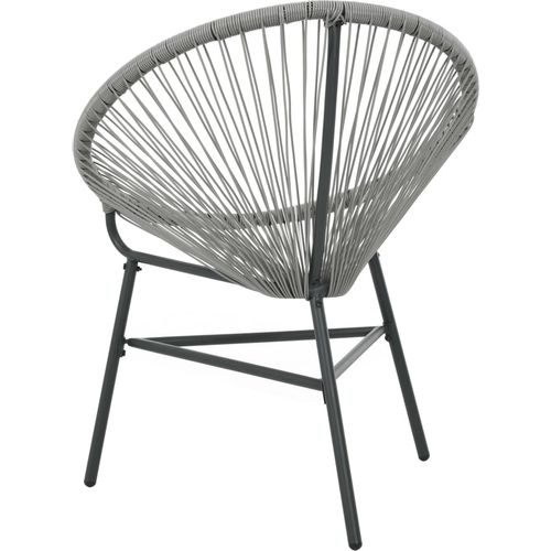 Vrtna okrugla stolica od poliratana siva slika 10