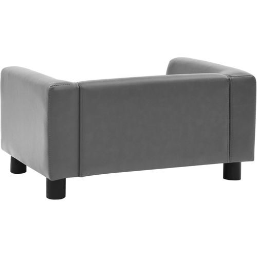 Sofa za pse siva 60 x 43 x 30 cm od pliša i umjetne kože slika 11