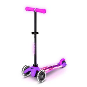 Micro Romobil Mini Deluxe Glow LED Plus, Frosty Pink