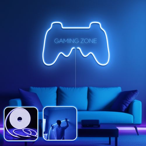 Opviq dekorativna zidna led svjetiljka, Gamer Room - Large - Blue slika 2
