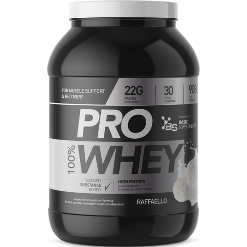 100% PRO WHEY 908GR BASIC SUPPLEMENTS -  Raffaello slika 1