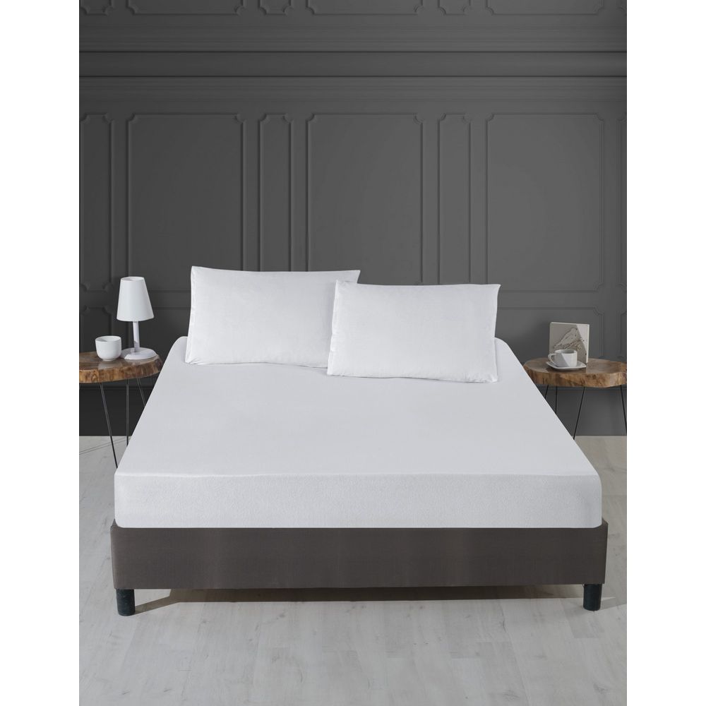 Alez Fitted Pol (180 x 200) Bijeli Zaštitnik za Bračni Krevet slika 1