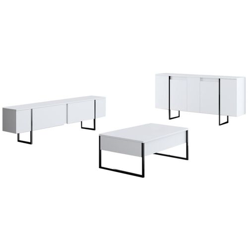 Luxe - White, Black White
Black Living Room Furniture Set slika 10
