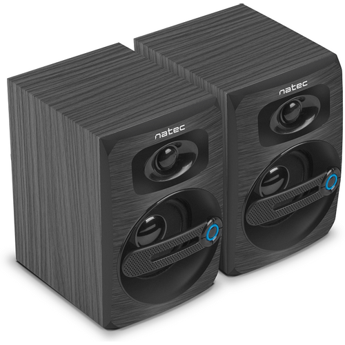 Natec NGL-1641 COUGAR, Stereo Speakers 2.0, 6W RMS, USB power, 3.5mm Connector, Wooden Case, Black slika 3