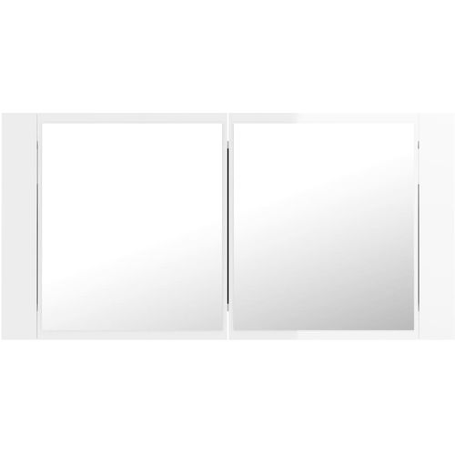 LED kupaonski ormarić s ogledalom sjajni bijeli 90x12x45 cm slika 9