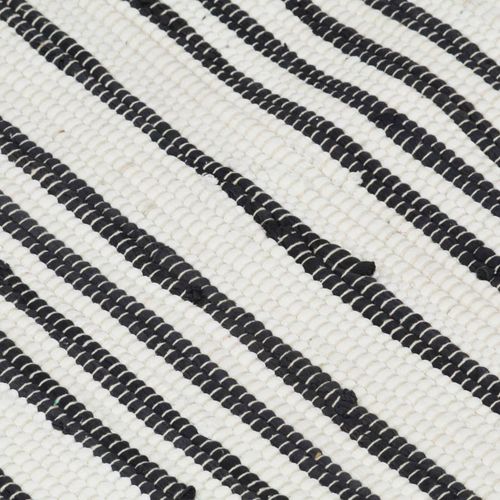 Ručno tkani tepih Chindi od pamuka 120 x 170 cm antracit-bijeli slika 13