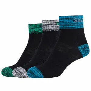 Skechers 3ppk men mesh ventilation quarter socks sk42025-5999