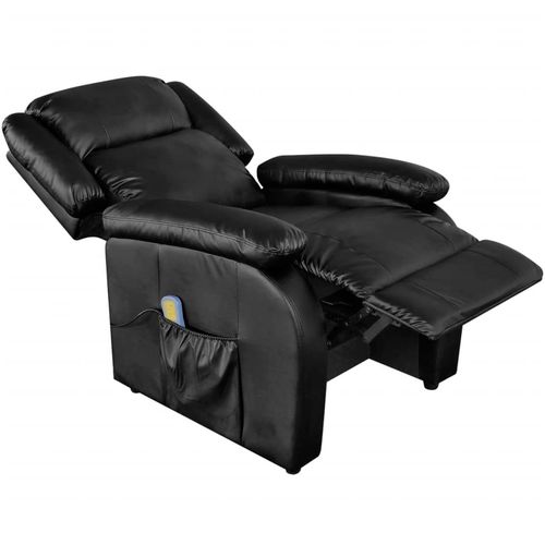 Masažna stolica od umjetne kože crna slika 22