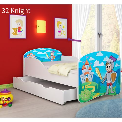 Dječji krevet ACMA s motivom + ladica 140x70 cm 32-knight slika 1