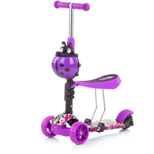 Chipolino romobil / guralica Kiddy Evo s ručkom Purple Graffiti slika 4