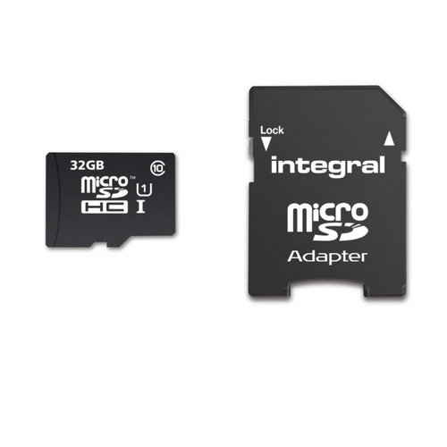 Integral 32GB Micro SDHC memorijska kartica za pametne telefone i tablete, Class 10 UHS-I U1, 90MB/s + SD adapter slika 1