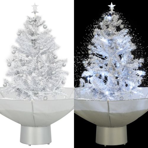 Božićno drvce koje sniježi sa stalkom bijelo 75 cm slika 39