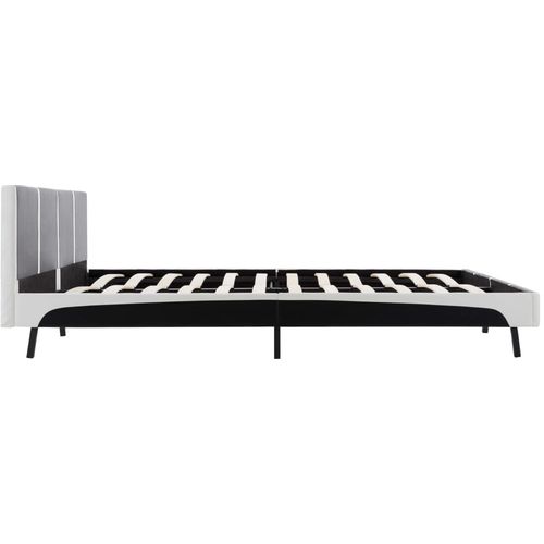 Krevet od umjetne kože s madracem crno-bijeli 160 x 200 cm slika 28