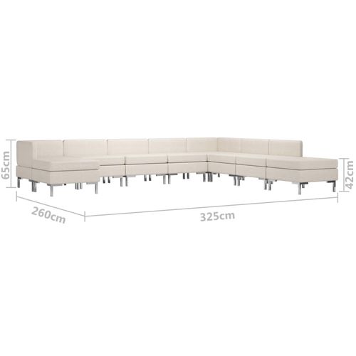 9-dijelni set sofa od tkanine krem slika 15