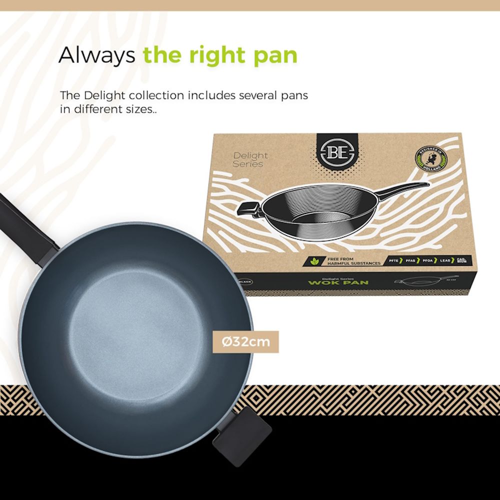 BE Living Wok tava Delight Black 32 cm slika 8