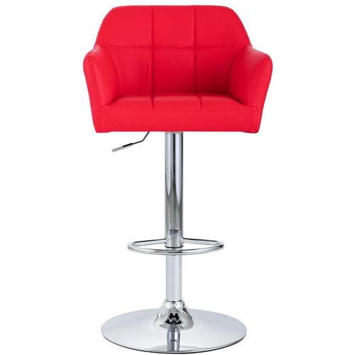 Barska stolica od umjetne kože s naslonom za ruke crvena slika 26
