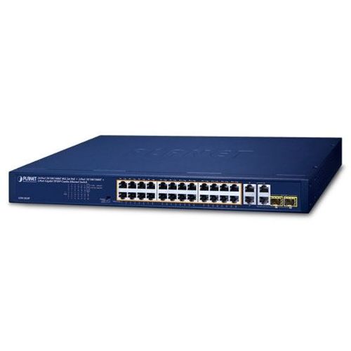 Planet 24-Port 10 100 1000T 802.3at PoE 2-Port 10 100 1000T 2-Port Gigabit TP SFP Combo Ethernet Switch slika 1