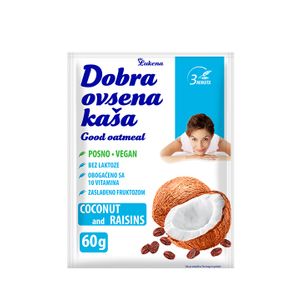 Dobra ovsena kaša Kokos grožđice 60g