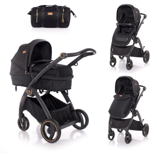 LORELLI ADRIA Kolica Black 2u1 SET: Košara + Putna Torba + Zimska Navlaka (do 15 kg) slika 1