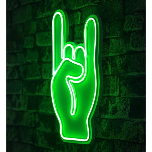 Wallity Ukrasna plastična LED rasvjeta, Rock N Roll Sign - Green slika 8