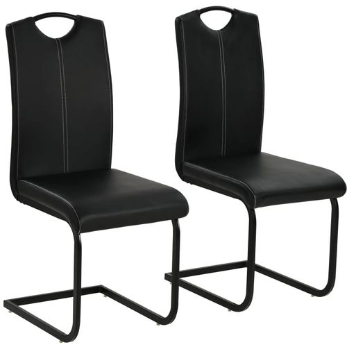 Konzolne blagovaonske stolice od umjetne kože 2 kom crne slika 1