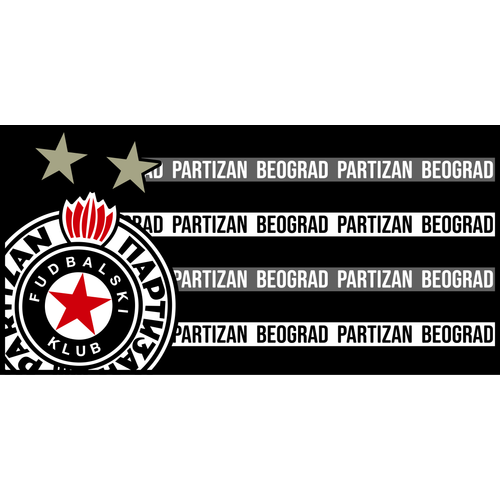 STEFAN peškir za plažu Partizan - horizontalni grb slika 1