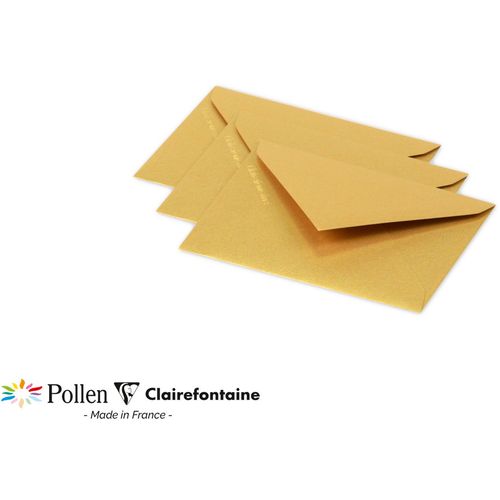 Clairefontaine kuverte Pollen 75x100mm 120gr gold 1/20 slika 1